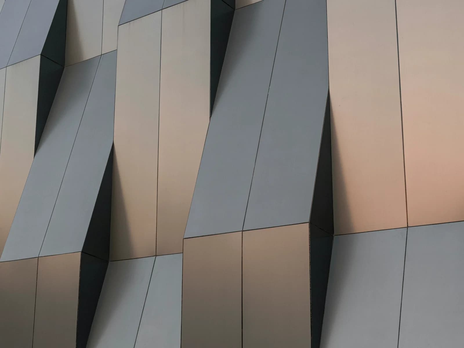 Building facade metal panel installation on modern architecture