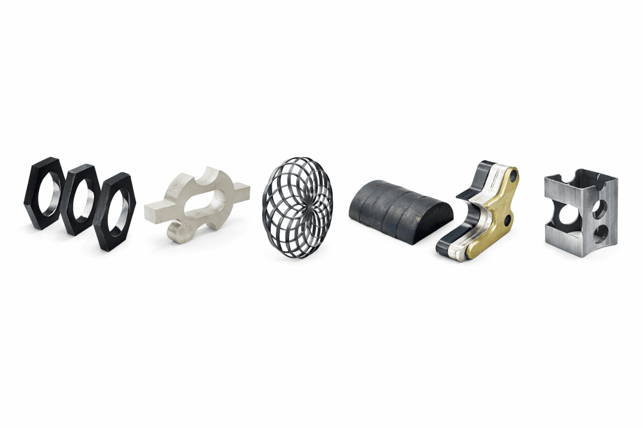 ZWCNC fiber laser cutting machine cut samples: carbon steel, stainless steel, aluminum, brass and alloy workpieces